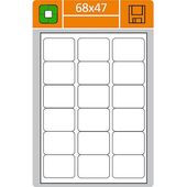 Samolepící etikety Laser 68x47 zelené 1800 etiket
