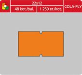 Samolepící etikety Cola-Ply 22x12 oranžové 1250 etiket