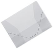 Mapa 253 plastová s gumou průhledná čirá tři klopy