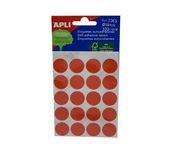 Samolepící etikety Apli kulaté 19mm červené 100 etiket