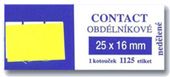 Samolepící etikety Contact 25x16 žluté hranaté 1125 etiket