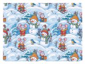 Vánoční papír 70x100 Sněhulák V303