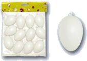 Velikonoční vejce bílé plast.6cm 12ks