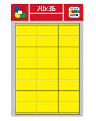 Samolepící etikety Laser 66x70 žluté 1200 etiket