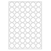 Samolepící etikety Laser kruh 30mm bílý 5400 etiket