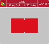 Samolepící etikety Cola-Ply 22x12 červené 1250 etiket