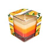 Svíčka vonná ve skle tříbarevná Pomeranč