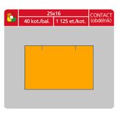 Samolepící etikety Contact 25x16 oranž. hranaté 1125 etiket