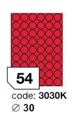 Samolepící etikety Laser kruh 30mm červené 5400 etiket