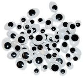 Oči lepicí 8,10,12mm černé oválné 54ks