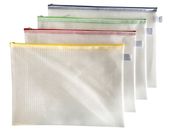 Spisové desky A4 PVC čiré se zipem a textilem