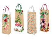 Vánoční taška LAK kraft mix 125x350x90