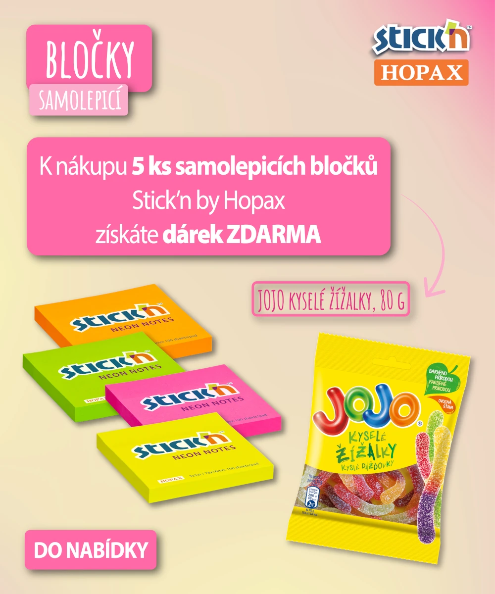 Hopax Stick'n bločky 5ks + DÁREK